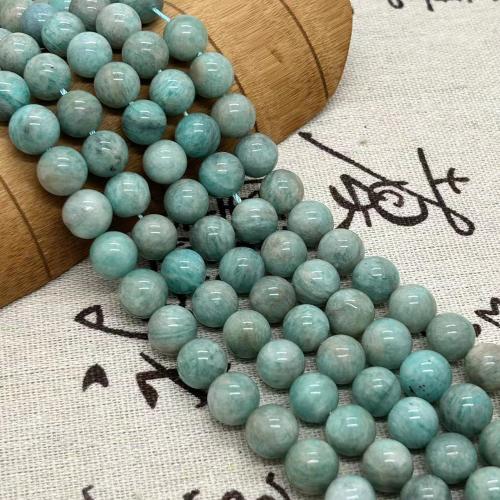 Amazonit Beads, Runde, poleret, mode smykker & du kan DIY & forskellig størrelse for valg, blandede farver, Solgt Per Ca. 35-40 cm Strand
