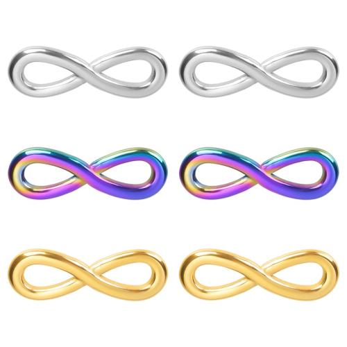 Stainless Steel Connector, 304 Stainless Steel, Infinity, Vacuum Ion Plating, fashion jewelry & DIY & 1/1 loop, more colors for choice, 24x8mm, Sold By PC