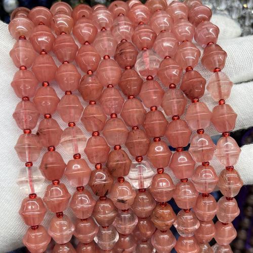 Grânulos de quartzo rosa natural, quartzo cerejaq, Quadrado, joias de moda & DIY, quartzo cherry, 10x11mm, vendido para Aprox 38 cm Strand
