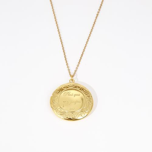 Pingentes de Medalhão de bronze, cobre, with 5cm extender chain, joias de moda & para mulher, Mais cores pare escolha, comprimento Aprox 45 cm, vendido por PC