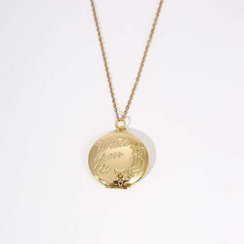 Pingentes de Medalhão de bronze, cobre, with 5cm extender chain, joias de moda & para mulher, Mais cores pare escolha, comprimento Aprox 45 cm, vendido por PC