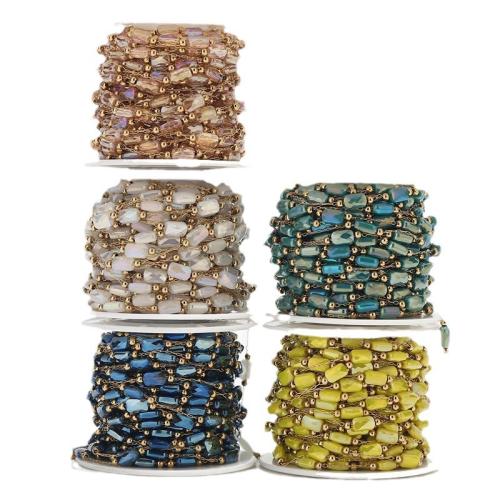 مجوهرات الفولاذ المقاوم للصدأ سلسلة, 304 الفولاذ المقاوم للصدأ, مع بلور, ديي, المزيد من الألوان للاختيار, 4mm, تباع بواسطة م