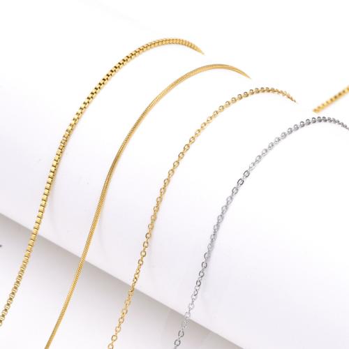 Stainless Steel Necklace Chain 304 Stainless Steel Vacuum Ion Plating DIY Sold By Bag
