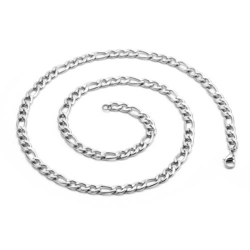 Rostfritt stål Nekclace Chain, 304 rostfritt stål, DIY & olika storlek för val, ursprungliga färgen, Säljs av m