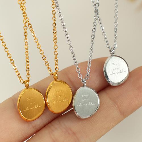 Titanium Steel Necklace plated fashion jewelry Length 39 cm Sold By PC