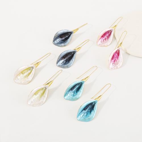 Zinc Alloy Drop Earrings petals gold color plated fashion jewelry & for woman & enamel Sold By Pair