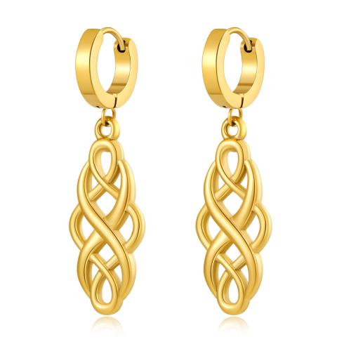 Huggie Hoop Drop Earring 304 Stainless Steel plated for woman golden Sold By Pair