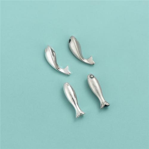 Spacer perle Nakit, 925 Sterling Silver, Riba, možete DIY & različitih stilova za izbor, više boja za izbor, Prodano By PC