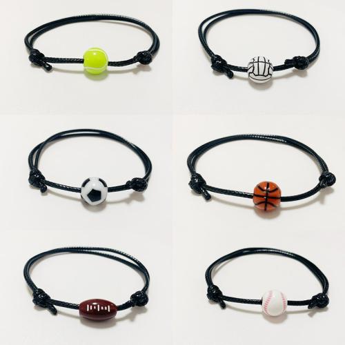 Trendy Wax cord armbanden, Hars, met Wax, uniseks & verschillende stijlen voor de keuze, meer kleuren voor de keuze, Lengte 16 cm, Verkocht door PC