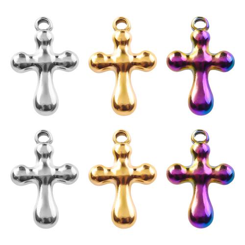 Nerezová ocel Cross Přívěsky, 304 Stainless Steel, Kříž, módní šperky & DIY, více barev na výběr, 13x19mm, Prodáno By PC