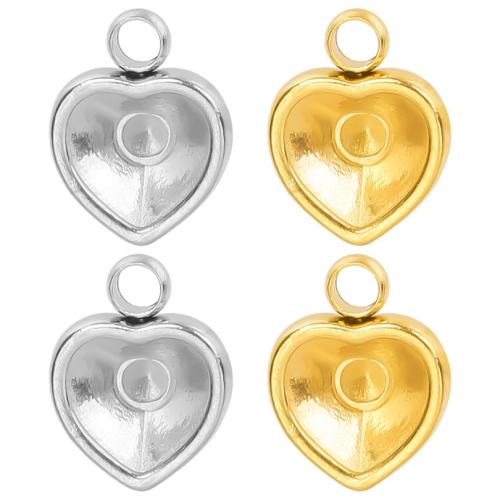 Stainless Steel Pendant Setting 304 Stainless Steel Heart Vacuum Ion Plating fashion jewelry & DIY Sold By PC