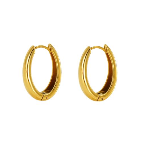 Stainless Steel Lever Terug Earring, 304 roestvrij staal, 18K verguld, mode sieraden & voor vrouw, gouden, 17x23mm, Verkocht door pair