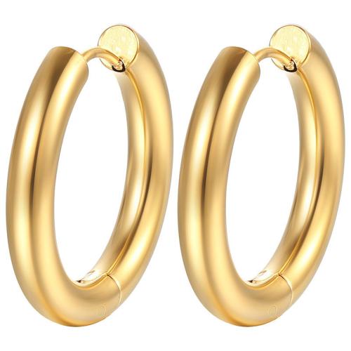 Stainless Steel Huggie Hoop Earring 304 Stainless Steel Donut Vacuum Ion Plating fashion jewelry & for woman Sold By Pair