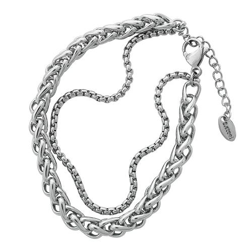 Титана стальной браслет, титан, Другое покрытие, Двойной слой & ювелирные изделия моды, серебряный, продается PC