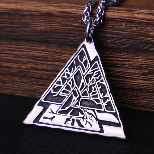 Stainless Steel Jewelry Necklace 304 Stainless Steel Triangle polished fashion jewelry & Unisex Length Approx 60 cm Sold By PC