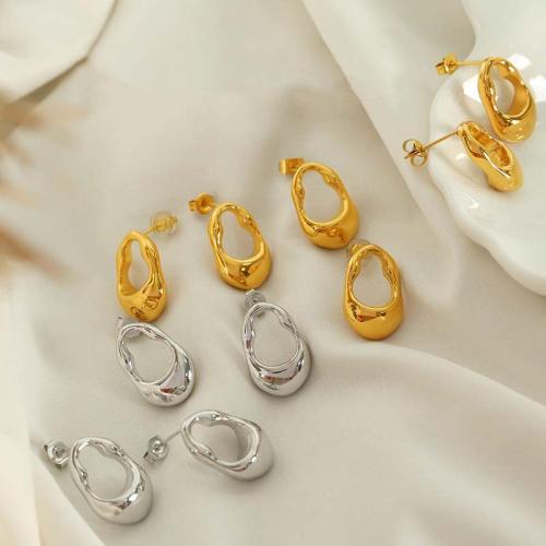 Titanium Staal Earring, plated, mode sieraden, meer kleuren voor de keuze, 12.50x19mm, Verkocht door pair