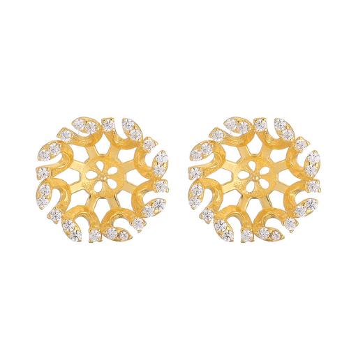 925 Sterling Silver Earring Post DIY & micro pave cubic zirconia Sold By Pair