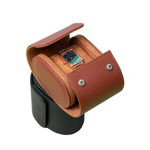 PU Leather Watch Box with Polyester Peach Skin durable & dustproof Sold By PC