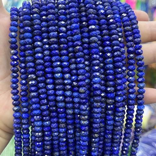 Koraliki Lapis Lazuli, liczydło, biżuteria moda & DIY & fasetowany, lapis lazuli, 4x6mm, sprzedawane na około 38 cm Strand