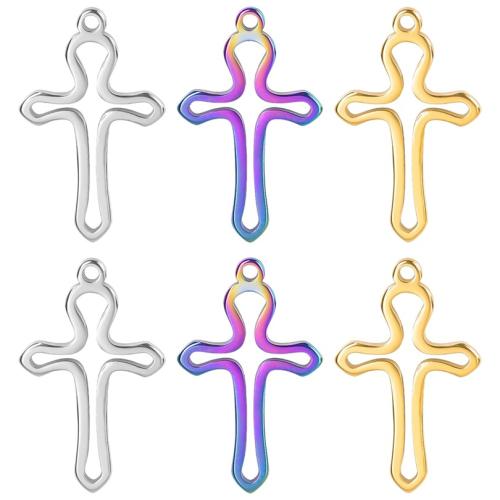 Stainless Steel Cross Pendants 304 Stainless Steel Vacuum Ion Plating fashion jewelry & DIY & hollow Sold By PC