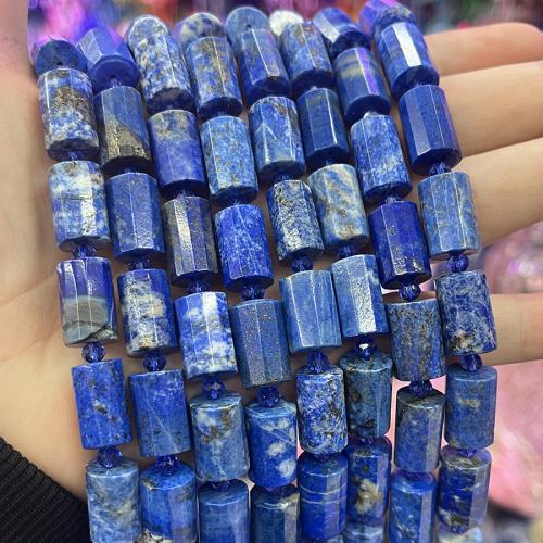 Koraliki Lapis Lazuli, Kolumna, biżuteria moda & DIY & fasetowany, lapis lazuli, 10x15mm, sprzedawane na około 38 cm Strand