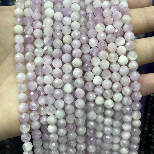 Gemstone Jewelry Beads Kunzite Round fashion jewelry & DIY & faceted light purple 6mm Sold Per Approx 38 cm Strand
