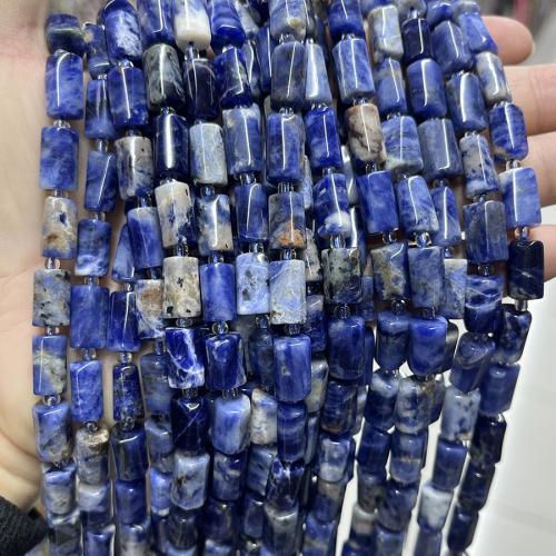 Natural Sodalite Beads Column fashion jewelry & DIY & faceted blue Sold Per Approx 38 cm Strand