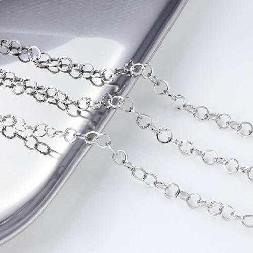 Rozsdamentes acél Nekclace Chain, 304 rozsdamentes acél, DIY, Kb 5m/Bag, Által értékesített Bag