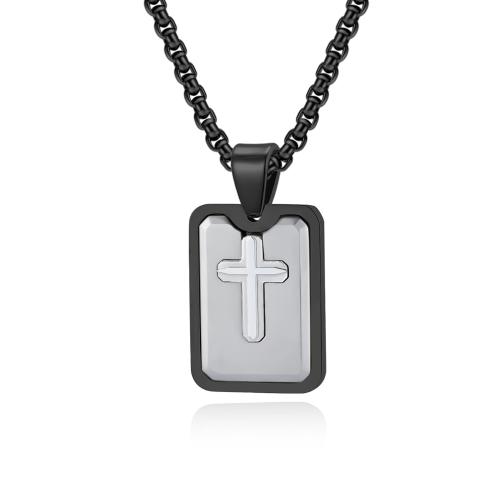 Stainless Steel Jewelry Necklace 304 Stainless Steel Rectangle Vacuum Ion Plating fashion jewelry & for man Sold By PC