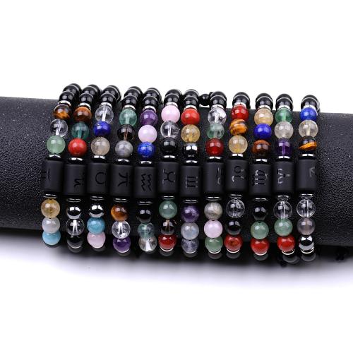Gemstone Bracelets with Crystal & 304 Stainless Steel fashion jewelry 8mm Length 18.5 cm Sold By PC