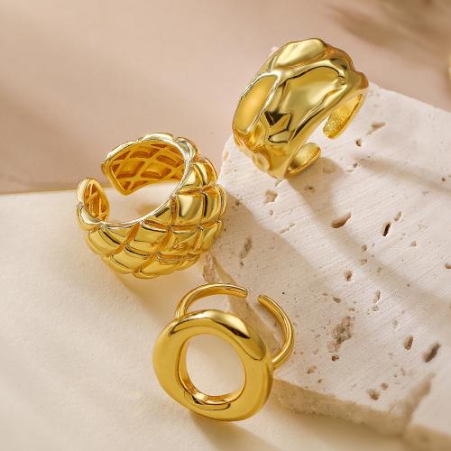 Ring Finger mosiądz, Powlekane, biżuteria moda & różne wzory do wyboru, złoty, bez zawartości niklu, ołowiu i kadmu, sprzedane przez PC