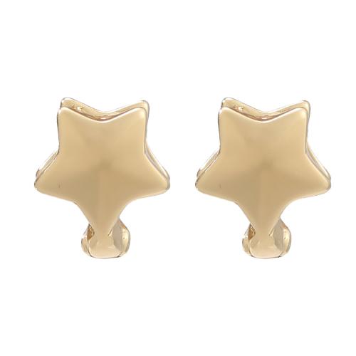 Zinklegierung Ohrringe, Stern, Modeschmuck & für Frau, Goldfarbe, 12x11mm, verkauft von Paar