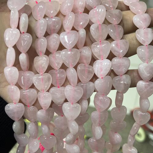 Φυσικό ροζ χαλαζία χάντρες, Rose Quartz, Καρδιά, κοσμήματα μόδας & DIY & διαφορετικό μέγεθος για την επιλογή, ροζ, Sold Per Περίπου 38 cm Strand