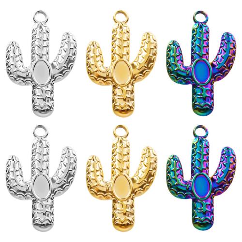 Stainless Steel Pendant Setting 304 Stainless Steel Opuntia Stricta Vacuum Ion Plating fashion jewelry & DIY Sold By PC