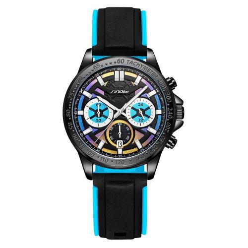 Mænd armbåndsur, Glas, med Silicone, Livsbestandig & mode smykker & Kinesisk bevægelse & multifunktionelle & for mennesket, flere farver til valg, Dial specifications:42x10mm, Solgt af PC