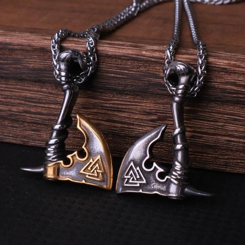 Stainless Steel Jewelry Necklace 304 Stainless Steel Axe polished fashion jewelry & Unisex Length Approx 60 cm Sold By PC