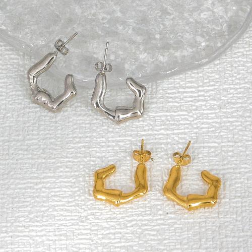 Roestvrij staal Stud Earrings, 304 roestvrij staal, mode sieraden & voor vrouw, meer kleuren voor de keuze, 19x22mm, Verkocht door pair
