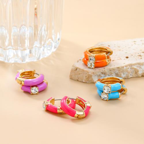 سبائك الزنك أقراط, مع الراين اﻷكريليك, مجوهرات الموضة & للمرأة & مينا, المزيد من الألوان للاختيار, 24x20mm, تباع بواسطة زوج