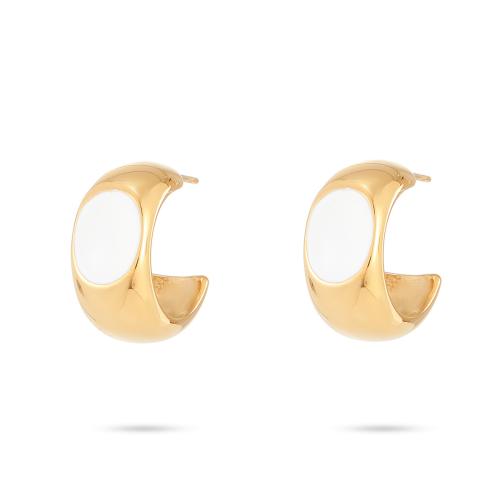 Stainless Steel Stud Earrings 304 Stainless Steel plated for woman & enamel Sold By Pair