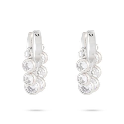 Stainless Steel Lever Back Earring 304 Stainless Steel plated for woman & with rhinestone Sold By Pair