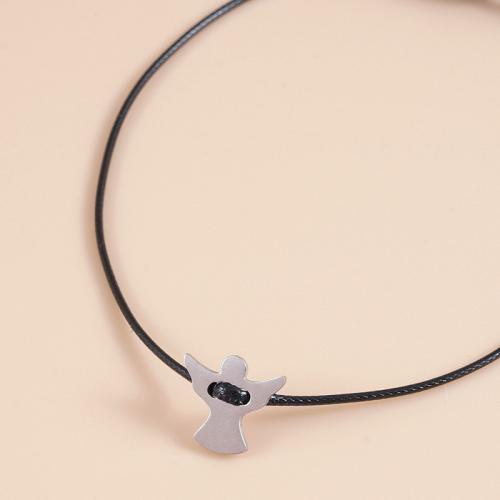 Fashion Create Wax Cord Bracelets 304 Stainless Steel with Wax Cord Unisex silver color Sold By PC