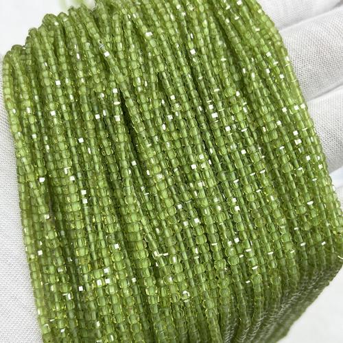 Perline di quarzo naturale, Quadrato, gioielli di moda & DIY & sfaccettati, verde, 2.50mm, Venduto per Appross. 38 cm filo