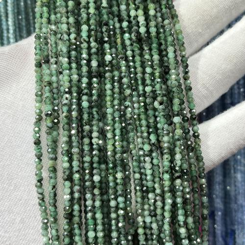 Koraliki z kameniem szlachetnym, Emerald, liczydło, biżuteria moda & DIY & fasetowany, mieszane kolory, 2x3mm, sprzedawane na około 38 cm Strand