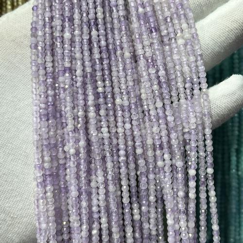 Purple Chalcedony, Abacus, mode smykker & du kan DIY & facetteret, lyslilla, 2x3mm, Solgt Per Ca. 38 cm Strand