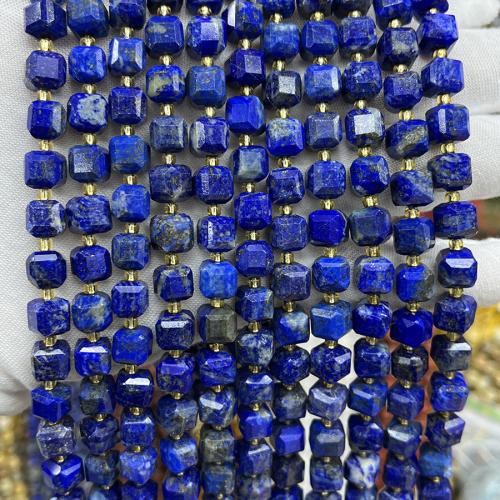 Lapis Lazuli Beads, Plein, mode sieraden & DIY & verschillende grootte voor keus & gefacetteerde, azuursteen, Per verkocht Ca 38 cm Strand
