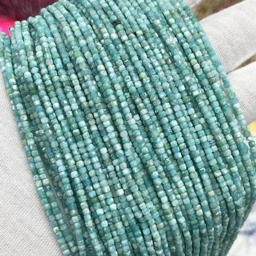 Natural Amazonite Beads ​Amazonite​ Square fashion jewelry & DIY & faceted skyblue 2.50mm Sold Per Approx 38 cm Strand