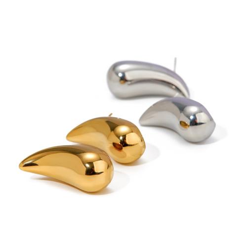Roestvrij staal Stud Earrings, 304 roestvrij staal, mode sieraden & voor vrouw, meer kleuren voor de keuze, 35.60x15.70mm, Verkocht door pair