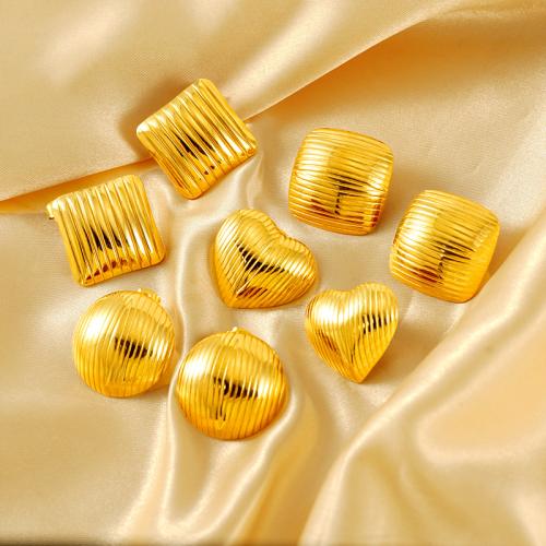 الفولاذ المقاوم للصدأ وأقراط, 304 الفولاذ المقاوم للصدأ, 18K الذهب مطلي, مجوهرات الموضة & أنماط مختلفة للاختيار & للمرأة, ذهبي, تباع بواسطة زوج