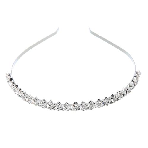 Haarbanden, Zinc Alloy, mode sieraden & voor vrouw & met strass, zilver, 135x10mm, Verkocht door PC