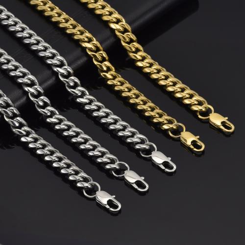 Nerezová ocel řetěz náhrdelník, 304 Stainless Steel, různé délky pro volbu & unisex & různé velikosti pro výběr, více barev na výběr, Prodáno By PC